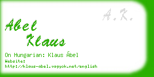 abel klaus business card